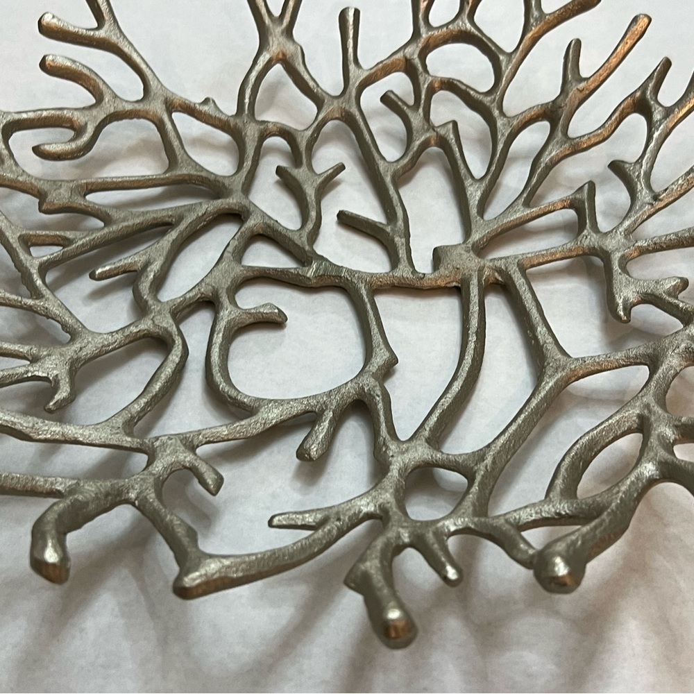 Abstract Display Metal Art Bowl Coastal Coral Reef Beach Home Decor Large - Picture 8 of 10